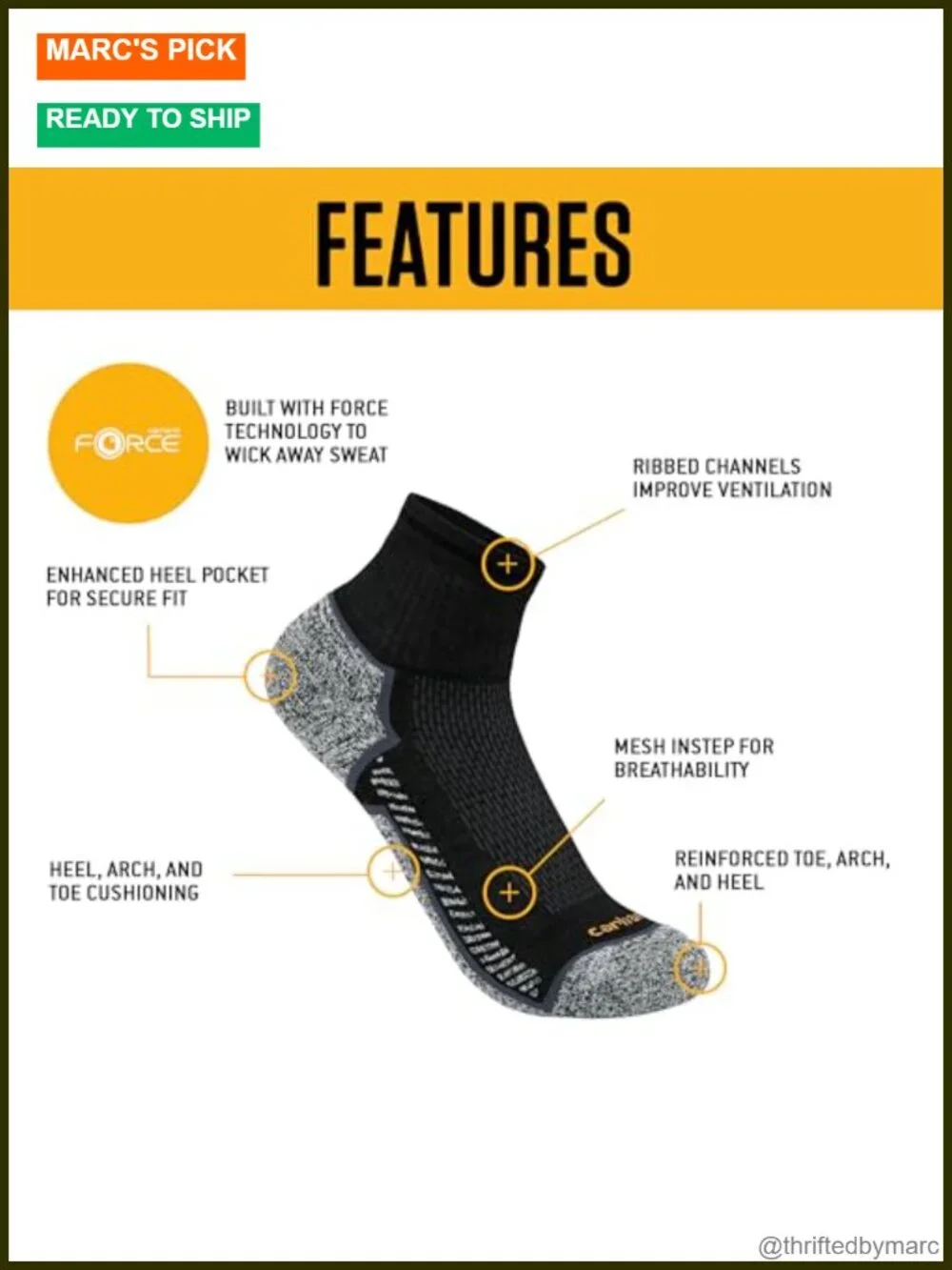 Midweight Quarter Athletic Socks 3-Pack with Moisture Wicking and Odor